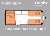 Hobby Excellent Edition 540 UL model 2024 caravan plattegrond slapen