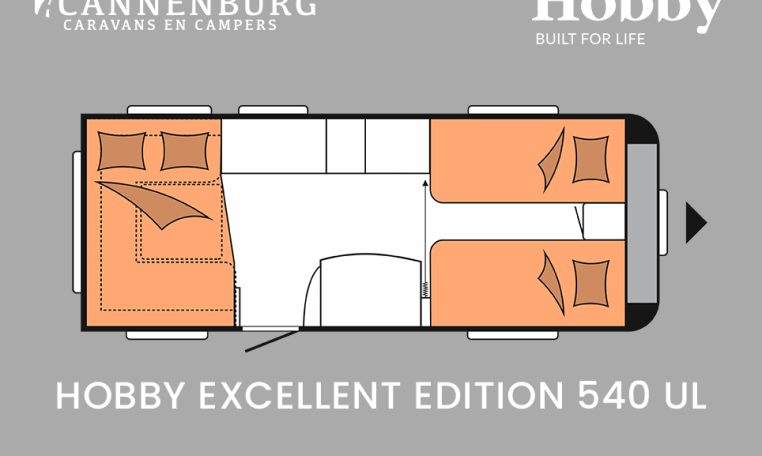 Hobby Excellent Edition 540 UL model 2024 caravan plattegrond slapen