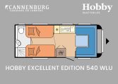 Hobby Excellent Edition 540 WLU model 2024 caravan plattegrond
