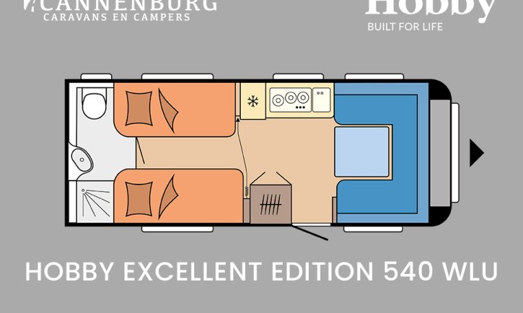 Hobby Excellent Edition 540 WLU model 2024 caravan plattegrond