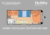 Hobby Excellent Edition 545 KMF model 2024 caravan plattegrond