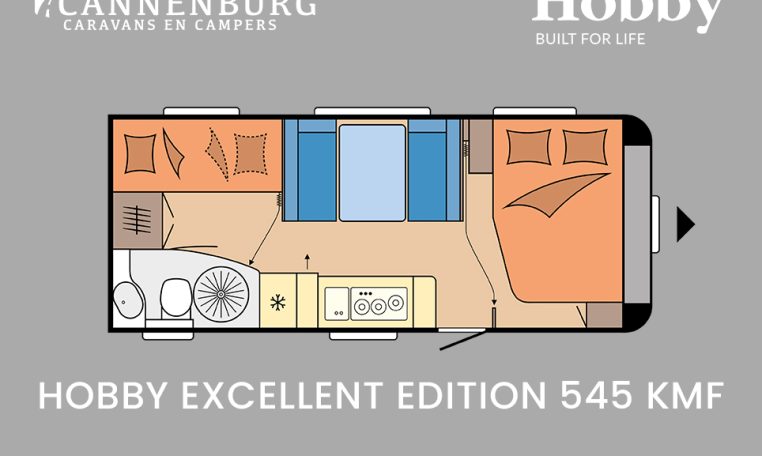 Hobby Excellent Edition 545 KMF model 2024 caravan plattegrond