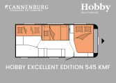 Hobby Excellent Edition 545 KMF model 2024 caravan plattegrond slapen