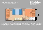 Hobby Excellent Edition 560 KMFe model 2024 caravan plattegrond