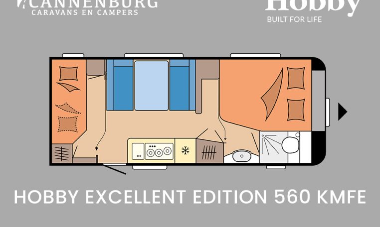 Hobby Excellent Edition 560 KMFe model 2024 caravan plattegrond