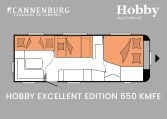Hobby Excellent Edition 650 KMFe model 2024 caravan plattegrond slapen