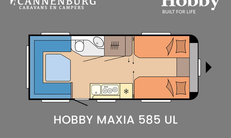 Hobby Maxia 585 UL model 2024 caravan plattegrond