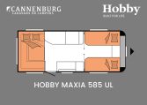 Hobby Maxia 585 UL model 2024 caravan plattegrond slapen