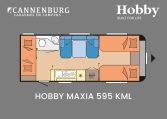 Hobby Maxia 595 KML model 2024 caravan plattegrond