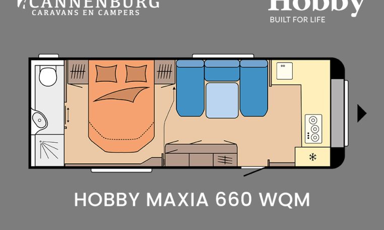 Hobby Maxia 660 WQM model 2024 caravan plattegrond