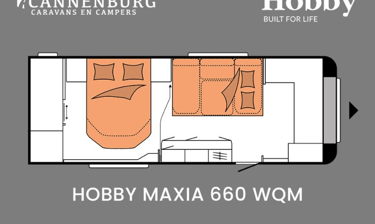 Hobby Maxia 660 WQM model 2024 caravan plattegrond slapen