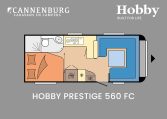 Hobby Prestige 560 FC model 2024 caravan plattegrond