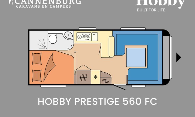 Hobby Prestige 560 FC model 2024 caravan plattegrond