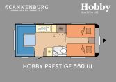 Hobby Prestige 560 UL model 2024 caravan plattegrond