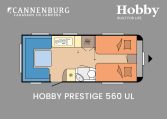 Hobby Prestige 560 UL model 2024 caravan plattegrond