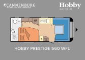 Hobby Prestige 560 WFU model 2024 caravan plattegrond