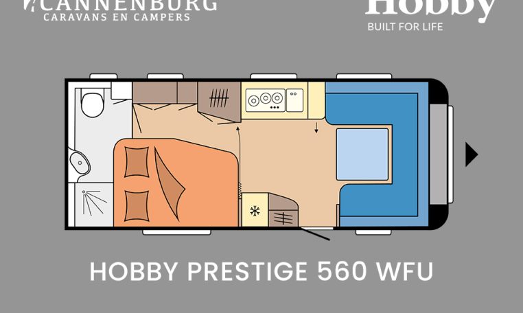 Hobby Prestige 560 WFU model 2024 caravan plattegrond
