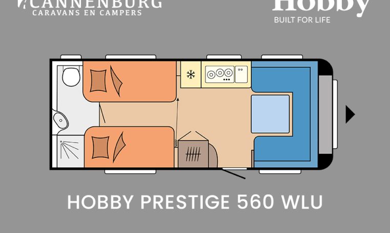 Hobby Prestige 560 WLU model 2024 caravan plattegrond