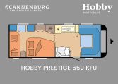 Hobby Prestige 650 KFU model 2024 caravan plattegrond