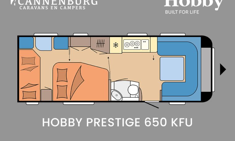 Hobby Prestige 650 KFU model 2024 caravan plattegrond