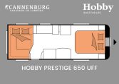 Hobby Prestige 650 UFf model 2024 caravan plattegrond slapen