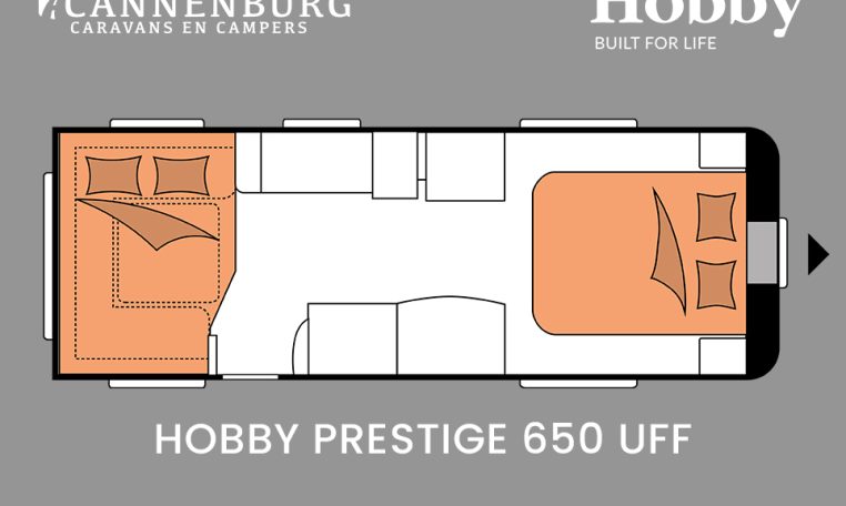 Hobby Prestige 650 UFf model 2024 caravan plattegrond slapen