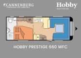 Hobby Prestige 660 WFC model 2024 caravan plattegrond