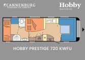 Hobby Prestige 720 KWFU model 2024 caravan plattegrond