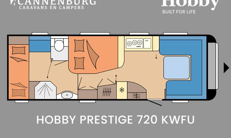 Hobby Prestige 720 KWFU model 2024 caravan plattegrond