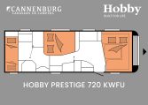 Hobby Prestige 720 KWFU model 2024 caravan plattegrond slapen