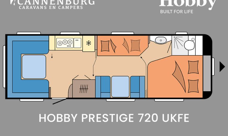 Hobby Prestige 720 UKFe model 2024 caravan plattegrond