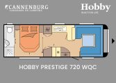 Hobby Prestige 720 WQC model 2024 caravan plattegrond
