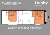 Hobby Prestige 720 WQC model 2024 caravan plattegrond slapen
