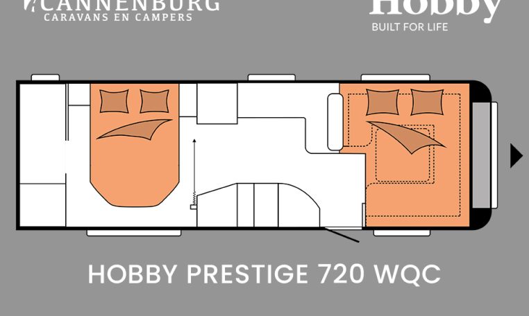 Hobby Prestige 720 WQC model 2024 caravan plattegrond slapen