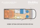 Hobby optima ontour edition V65 GQ model 2024 camper plattegrond