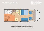 Hobby optima ontour t65 fl model 2024 camper plattegrond