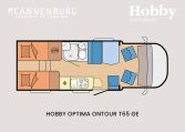 Hobby optima ontour t65 ge model 2024 camper plattegrond