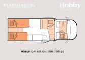 Hobby optima ontour t65 ge model 2024 camper plattegrond slapen