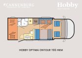 Hobby optima ontour t65 hkm model 2024 camper plattegrond