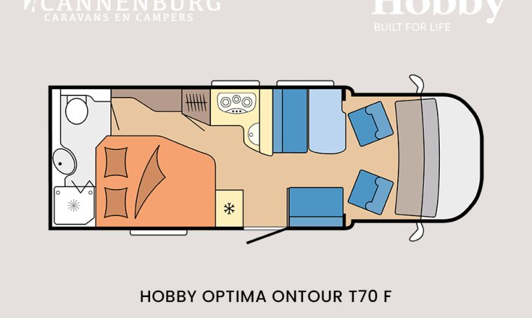 Hobby optima ontour t70 f model 2024 camper plattegrond