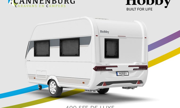 Buitenkant Hobby caravan modeljaar 2024 Hobby De Luxe 400 sfe back