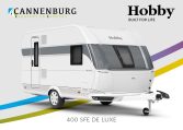 Buitenkant Hobby caravan modeljaar 2024 Hobby De Luxe 400 sfe front