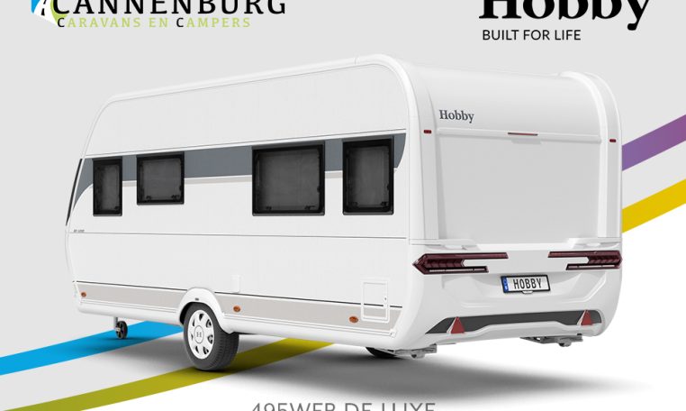 Buitenkant Hobby caravan modeljaar 2024 Hobby De Luxe 495wfb back