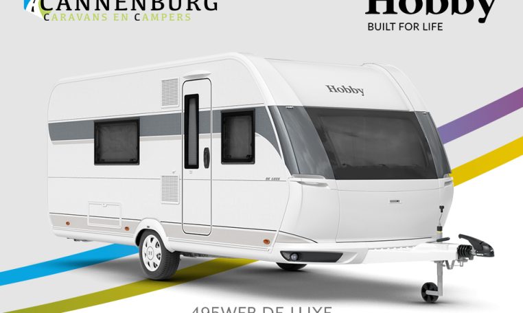 Buitenkant Hobby caravan modeljaar 2024 Hobby De Luxe 495wfb front