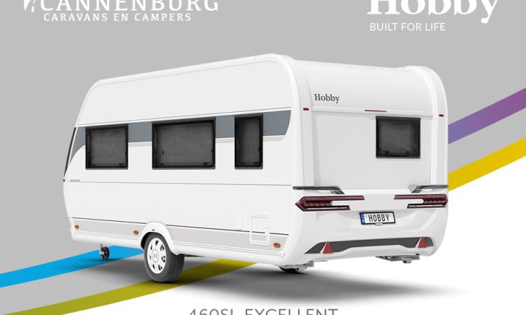 Buitenkant Hobby caravan modeljaar 2024 Hobby Excellent 460sl back