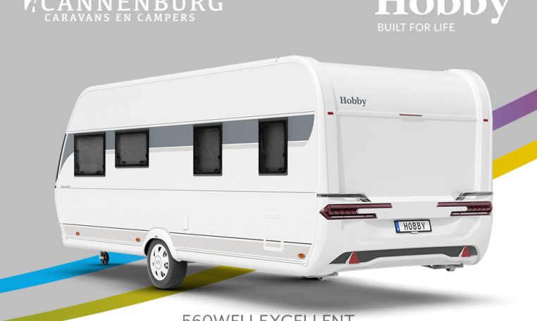 Buitenkant Hobby caravan modeljaar 2024 Hobby Excellent 560wfu back