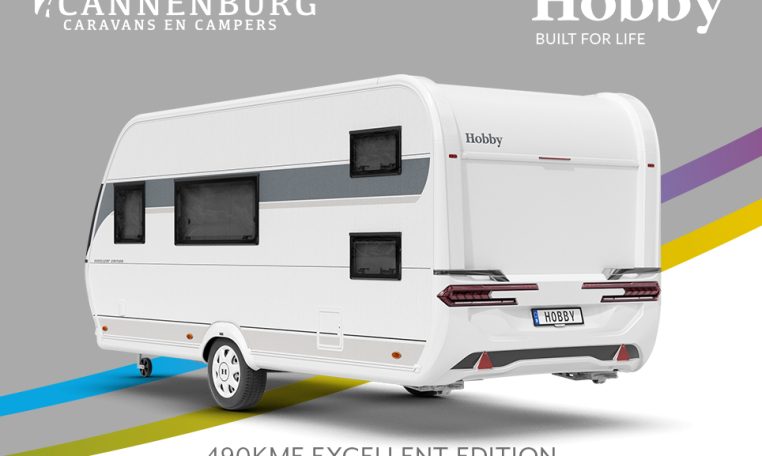 Buitenkant Hobby caravan modeljaar 2024 Hobby Excellent Edition 490kmf back