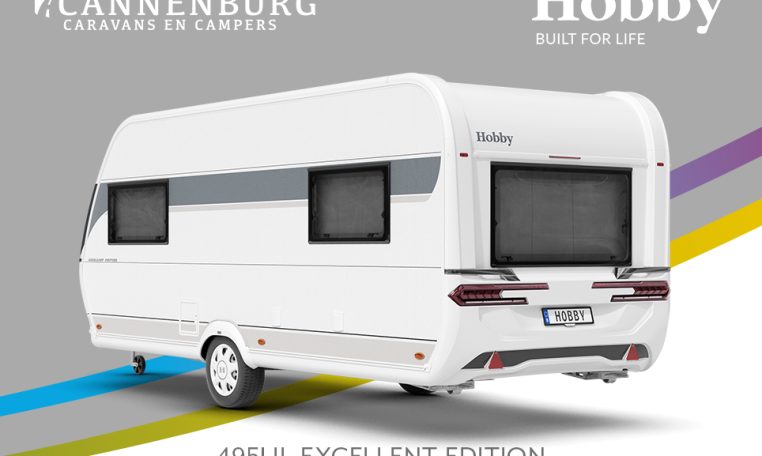 Buitenkant Hobby caravan modeljaar 2024 Hobby Excellent Edition 495ul back