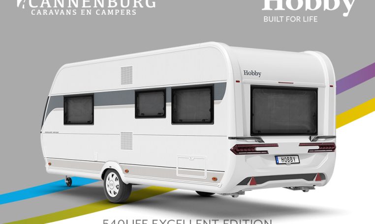 Buitenkant Hobby caravan modeljaar 2024 Hobby Excellent Edition 540uff back