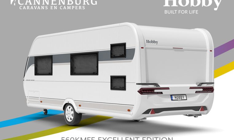 Buitenkant Hobby caravan modeljaar 2024 Hobby Excellent Edition 560kmfe back